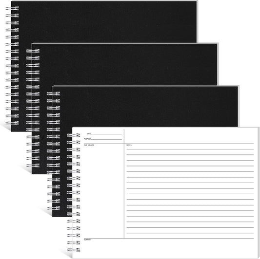 Glenmal 320 Sheets 4 Pack Note Taking Notebook 6 x 8.5 Inches Single Sided Printed Spiral Steno Pads Coil Writing Note Pads Ruled Writing Tablets for School Office Business, 80 Sheets/Pack