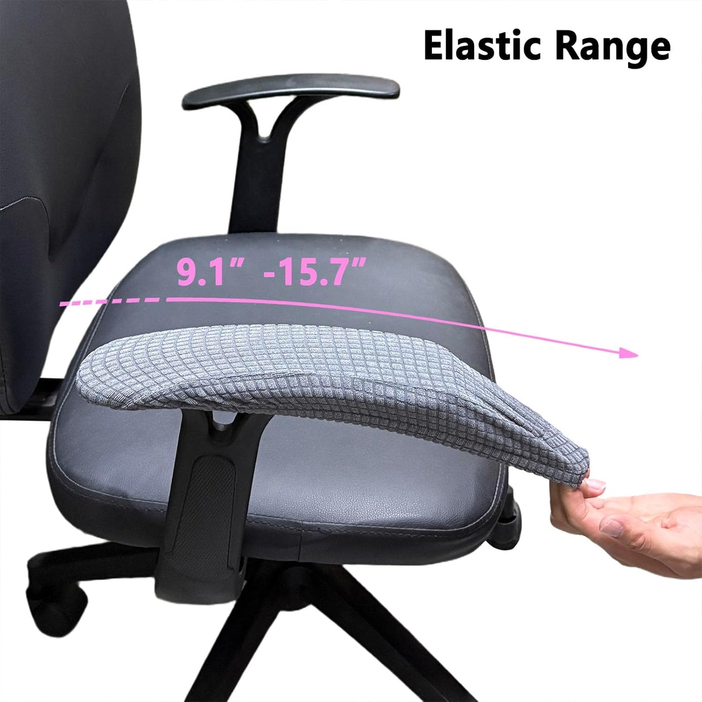 Melaluxe Stretch Office Chair Armrest Covers, Arm Rest Slipcovers (Black)