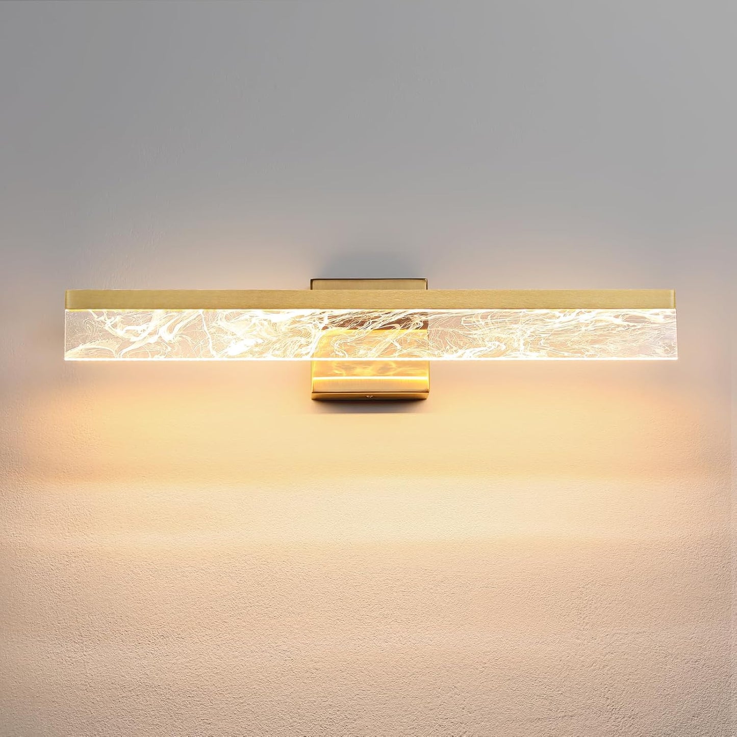 AIJIASI 39-Inch Brushed Gold Vanity Light Fixture, 28W Dimmable LED Modern Light Bar for Bathroom Mirror, Restroom, Bedroom (3000K)