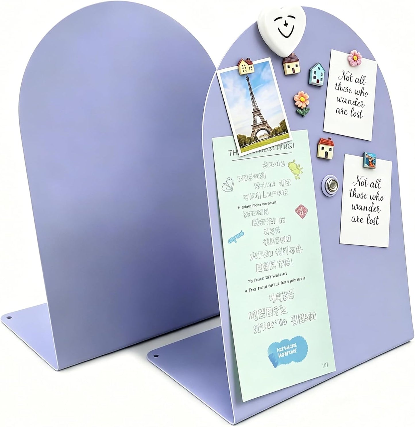 2 Pack Magnetic Bulletin Board with Stand, Magnetic Board, Magnet Board, Metal Tabletops Memo Photos/Souvenir Display Board Magnet Desk Display Stand for Home School Office Kitchen Decoration