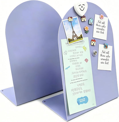 2 Pack Magnetic Bulletin Board with Stand, Magnetic Board, Magnet Board, Metal Tabletops Memo Photos/Souvenir Display Board Magnet Desk Display Stand for Home School Office Kitchen Decoration