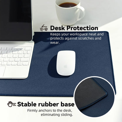Reniteco Waterproof Large Gaming Mouse Pad with Durable Stitched Edges, Non-Slip Rubber Base, Grainy Jacquard Mouse Mat Desk Pad for Home Office Gaming, 31.5''x11.8''x0.12'', Matte Beige