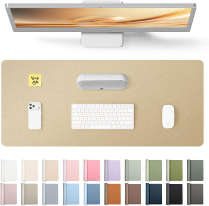 YSAGi Large Extended PU Leather Desk Pad Protector – Non-Slip Waterproof Desk Mat for Office & Home, Easy Clean Mouse Pad & Laptop Writing Blotter 35.4"x17" Black - Colors B