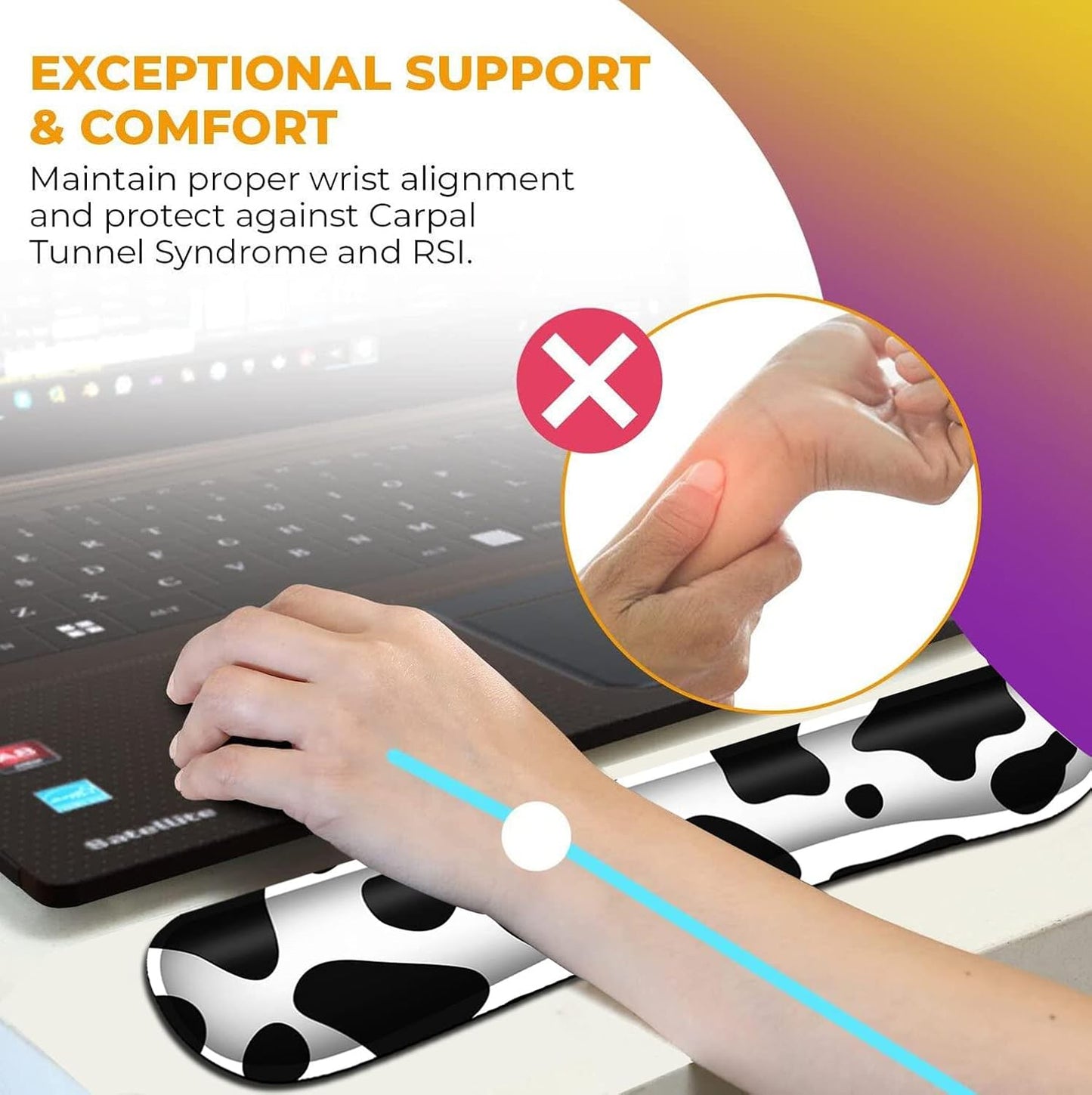 Mouse Pad with Wrist Support, Ergonomic Gel Mouse Pad Beautiful Flowers,Pink Hyacinths on Wood Panel，Non-Slip Durable, Memory Foam Keyboard Wrist Rest, Suitable for Office Typing Games