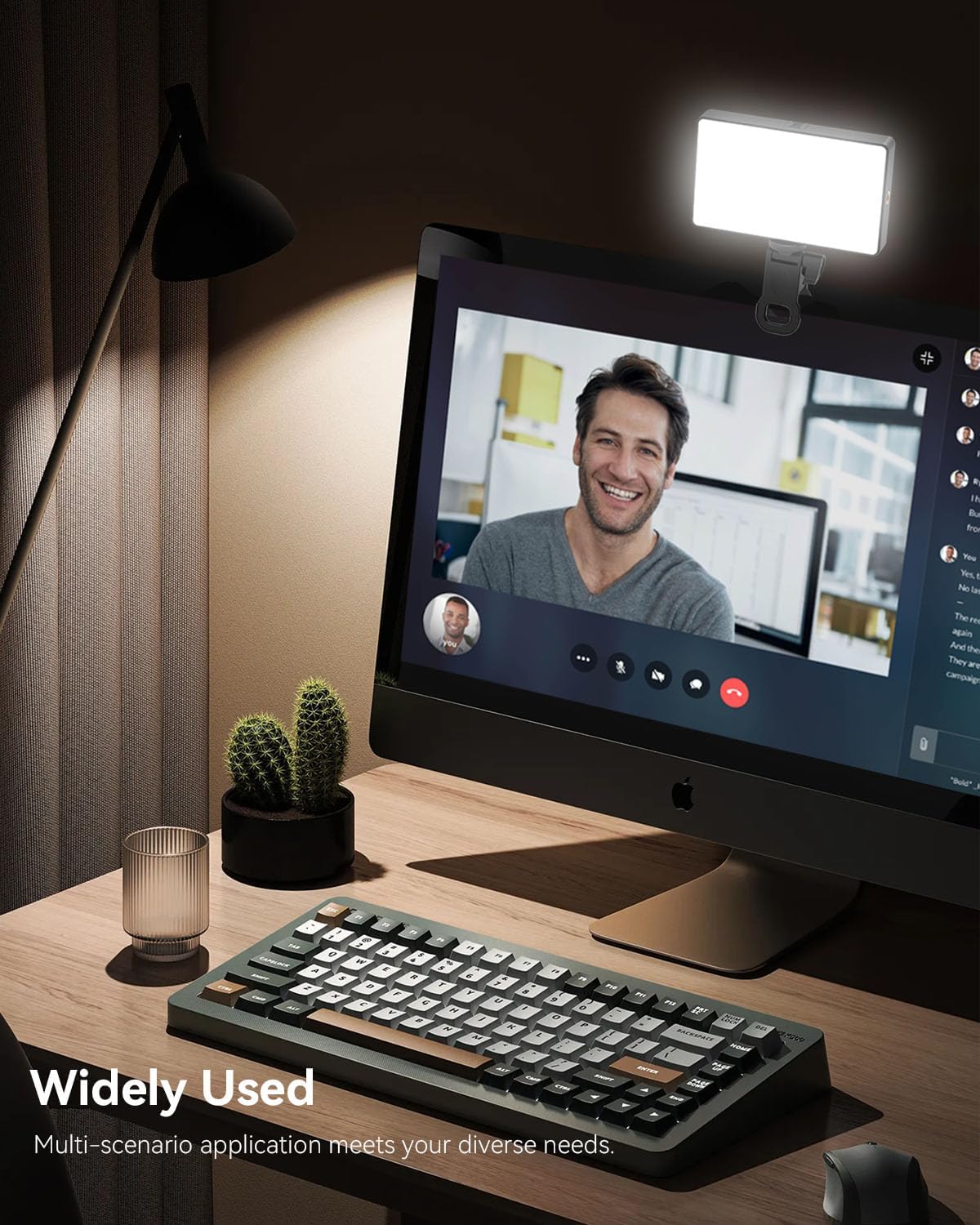 Ring Light for Computer Video Conference - Webcam Light for Monitor Clip On Remote Working Distance Learning Zoom Call Self Broadcasting and Live Streaming Influencer Light Laptop Video Conferencing