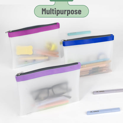 Mr. Pen- Clear Pencil Pouch, 8.50"x4.25", 3 Pack, Durable TPU Material, Medium Water-Resistant Pencil Bags with Smooth Zipper, Multipurpose Clear Pouch for Stationery, School, Office, Travel Supplies