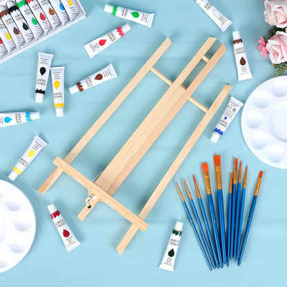ESRICH 24 Pack 11.8" Wood Easels,Tabletop Easel for Painting,Painting Party, Displaying Canvases, Kids Student Table School Desktop, Portable Canvas Photo Picture Sign Holder