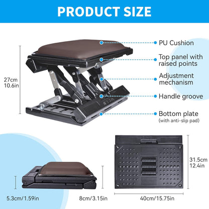 Scalebeard Foot Rest for Under Desk at Work,Height Adjustable Infinite Angle Ergonomic Foldable Footrest for Office, Gaming,Computer, Removable Pad Desk Foot Stool with Massage Beads,for All Seasons