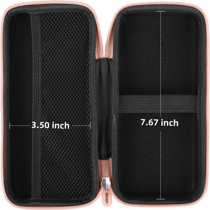 iMangoo Travel Essential Electronics Organizer Pouch Charger Case, Shockproof Dual Zipper Power Bank Cables Tech Accessories Purse, Men & Women Travel Must Have Storage Bag, 6.5x3.2x1 inch Rose Gold