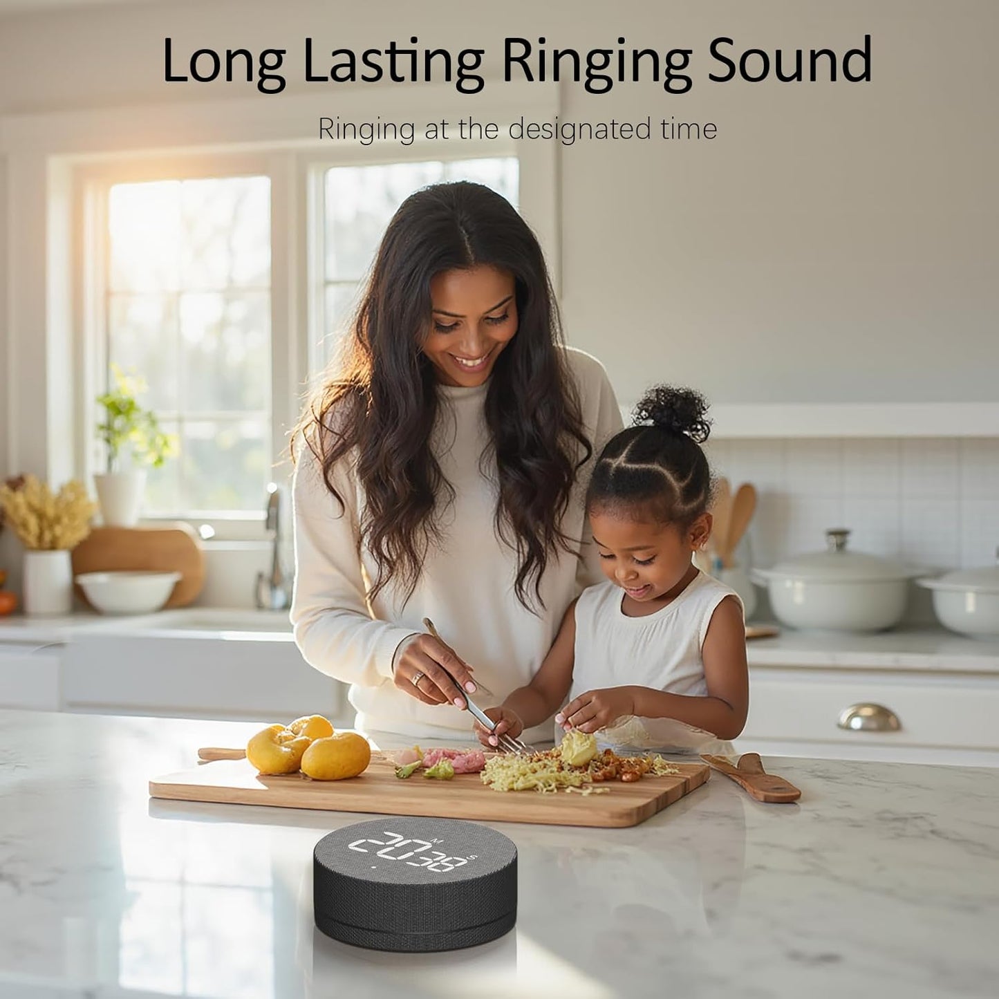 AVINIA Digital Kitchen Timers, Visual timers Large LED Display Magnetic Countdown Countup Timer for Classroom Cooking Fitness Baking Studying Teaching, Easy for Kids and Seniors White