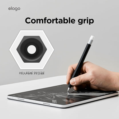 elago Classic Pencil Case Compatible with Apple Pencil (USB-C), Perfect Grip, Protective Skin, Silicone Sleeve, Supports Magnetic Attachment [Yellow]