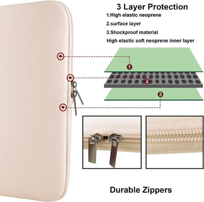 Naukay Laptop Sleeve Case, 15.6 Inch,Resistant Neoprene Notebook Computer Pocket Case/Tablet Briefcase Carrying Bag Compatible Asus/Dell/Fujitsu/HP/Sony/Toshiba/Acer- (Black)