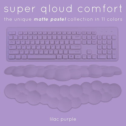 Purple Cloud Keyboard Wrist Rest – Create-ables Qloud Purple Wrist Rest for Computer Keyboard and Mouse, Ergonomic Memory Foam Wrist Pad with Non-Slip Base, Includes Cloud Mouse Pad