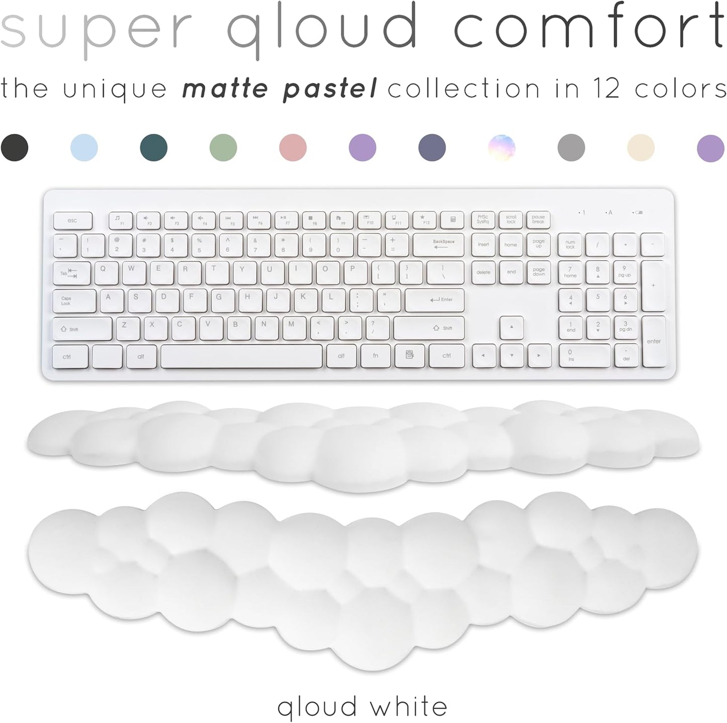 Purple Cloud Keyboard Wrist Rest – Create-ables Qloud Purple Wrist Rest for Computer Keyboard and Mouse, Ergonomic Memory Foam Wrist Pad with Non-Slip Base, Includes Cloud Mouse Pad