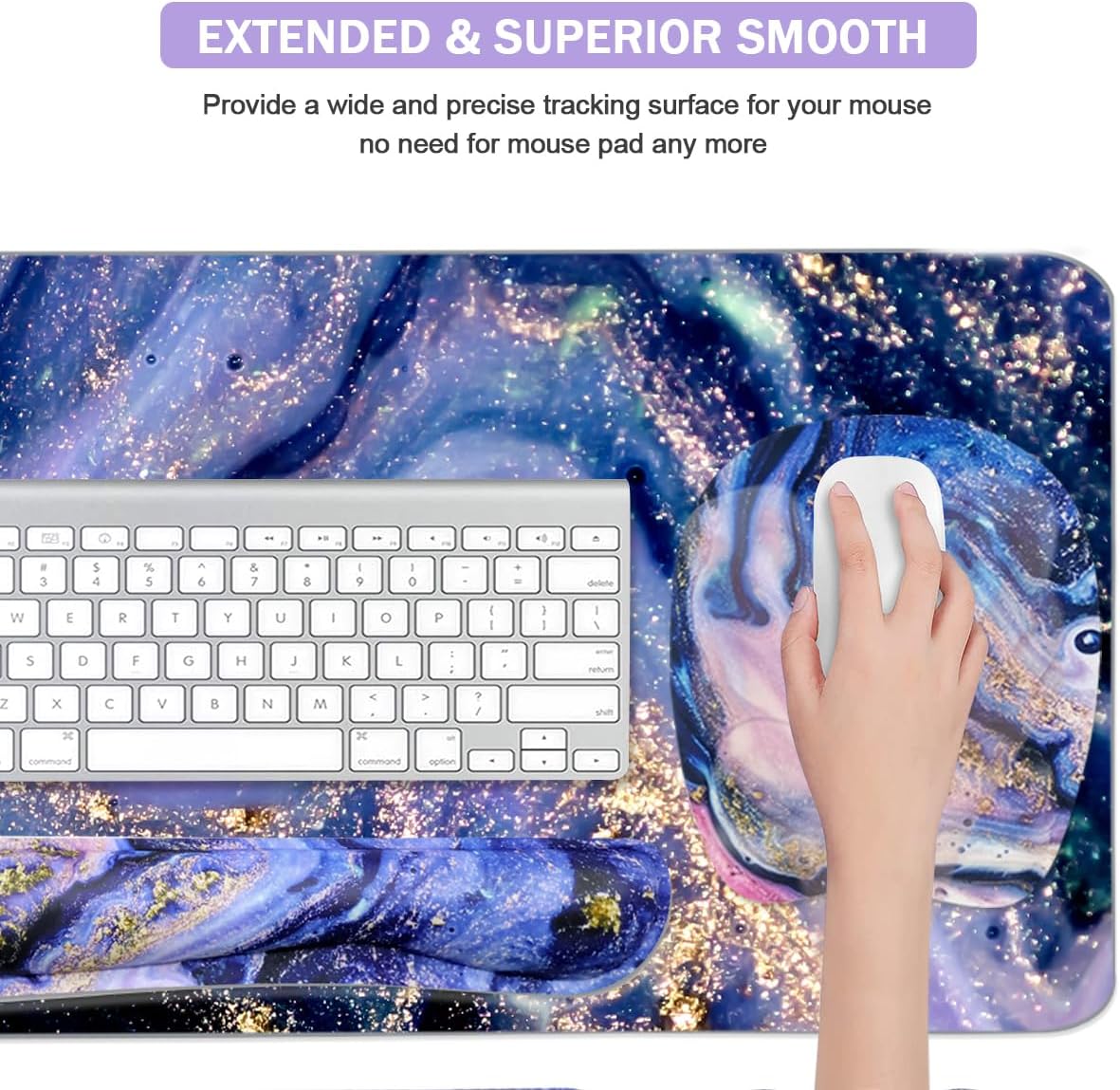 WB WEIRDBEAST Keyboard Wrist Rest Large Mouse Pad Wrist Support for Computer, 4 in 1 Memory Foam Keyboard Pad Desk Mat Ergonomic Hand Rest Wrist Cushion for Home Office Gaming-Pink