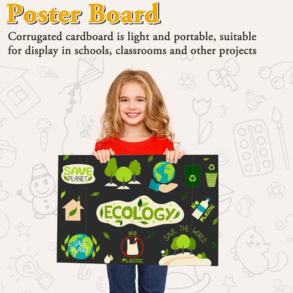 AKONEGE 3Pcs Small Trifold Poster Board, 21 x 14 inches White Tri Fold Poster Boards Corrugated Presentation Board Science Fair Display Boards for School Fun Projects, Exhibitions and Business