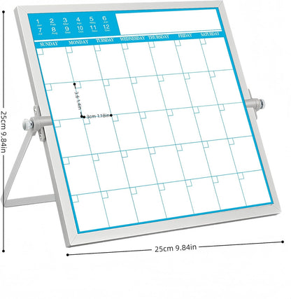 Magnetic Calendar Whiteboard - 10x10 Inch Compact Monthly Dry Erase Schedule for Office Home School, Small Spaces, Portable&Reusable Design for Desks
