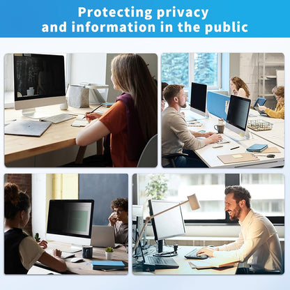 2 Pack- 27 Inch Curved Computer Privacy Screen Filter for 16:9 Widescreen Computer Screen Protector Computer Screen Privacy Shield Anti Glare and Blue Light