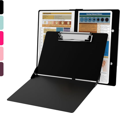 Nursing Clipboard with Nursing and Medical Edition Cheat Sheets Nursing School Essentials - Aluminum Foldable Nurse Clip Boards Essential Accessory for Efficient Patient Care (Mint)