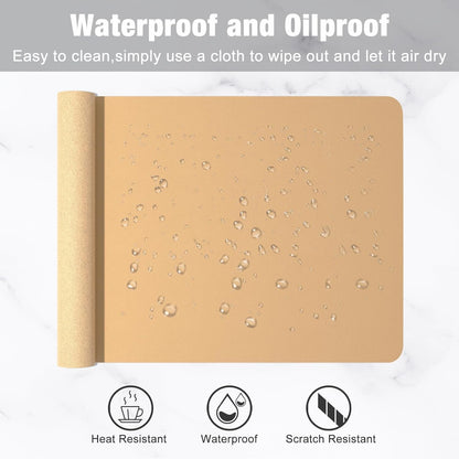 Hsurbtra Desk Pad, 23.6" x 13.8" PU Leather Desk Mat, M Extended Mouse Pad, Waterproof Desktop Blotter Protector, Non-Slip Ultra Thin Small Laptop Keyboard Writing Mat for Office Home, Pink