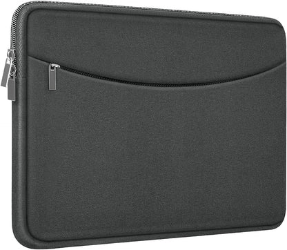 Laptop Sleeve Case 14 inch, Shockproof Protective Laptop Cover Briefcase Carrying Computer Bag with Accessory Pocket Portable Computer Sleeve for 14" MacBook, HP, Dell, Lenovo, Acer, Black