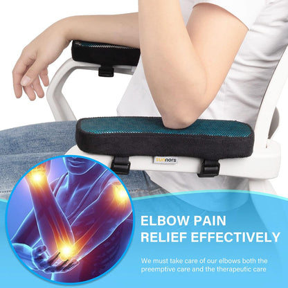 Memory Foam Chair Armrest Pad, Comfy Office Chair Arm Rest Cover for Elbows and Forearms Pressure Relief(Set of 2)