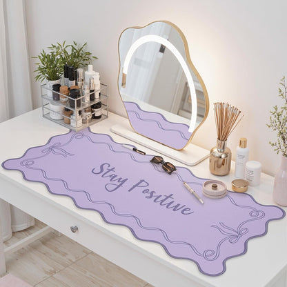 iCasso Pink Leather Desk Mat,Extra Large Scalloped Mouse Pad for Desktop,Waterproof PU Nail Table Mat,Cute Keyboard Mats for Women Girl,Non-Slip Desk Cover Mat for Office Home Dorm
