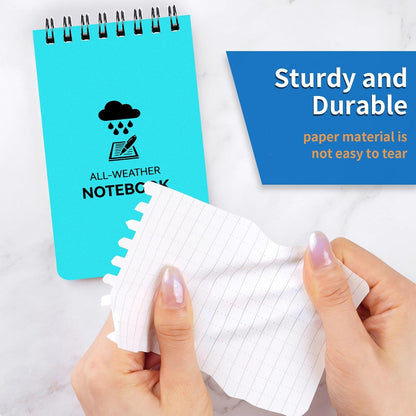 COIDEA 3 Pack Waterproof Notebook, 3 x 5 Pocket Notepad, All Weather Small Pocket Notebook Paper, Mini Spiral Notepad Police Notepad 100 Lined Pages for Outdoor Office