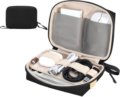 SIMTOP Small Electronics Organizer Travel Case, Portable Tech Case Pouch for Cable, Charger, Phone & Earbuds – Water-Resistant Cord Storage for Commute, Office & Business Trip – Compact Design