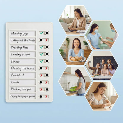 Dry Erase Chore Chart, Standable Whiteboard Checklist Board, ADHD Tools for Kids to Do List Checklist Task Board, Reusable My Chores Checklists Task Boards for Refrigerator, Wall, Desk with 10 Sliders