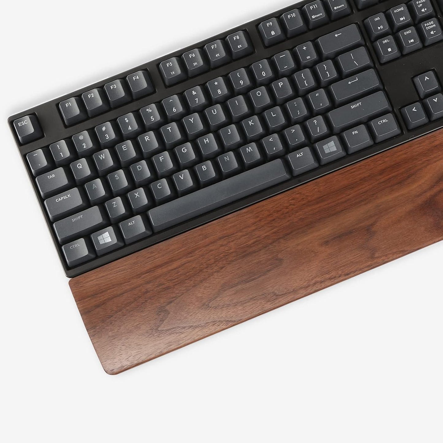 Faluber Wooden Wrist Rest, 17.3-inch Length and 20mm Thickness for Full-Sized Keyboard, Palm Rest, Ergonomic Design for Mechanical Gaming Keyboard, Wipe Clean (Fullsize-440mm, Walnut Wood)