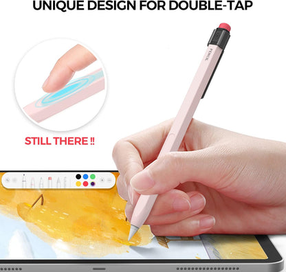 TRONWIN iPencil Case Sleeve Silicone Protective Cover Perfect Grip Skin Classic Design with Sturdy Clip Compatible with Apple Pencil 2nd Generation (Classic)