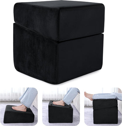 ROYALAY Adjustable Foot Rest Under Desk for Office, High-Density Foam Foot Rest with 3 Adjustable Heights, Ergonomic Footrest with Washable Cover for Home, Airplane, Travel(17 * 11 * 17in, Gray)