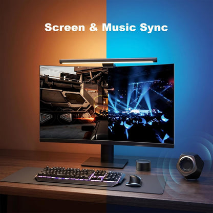 YEELIGHT Monitor Light Bar, Computer Monitor Lamp for Home Office Gaming, 250LM No Glare Eye-Care LED Screen Bar, Touch Control USB Reading Desk Lamp with Stepless Dimming for Flat & Curved Monitor