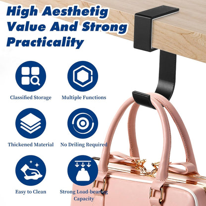 Ymapinc Purse Hook for Table，2PCS Heavy Duty Purse Bag Holder Alloy Materials Purses Holder Desk Hook for Bag,Keys,Headphone and Umbrella