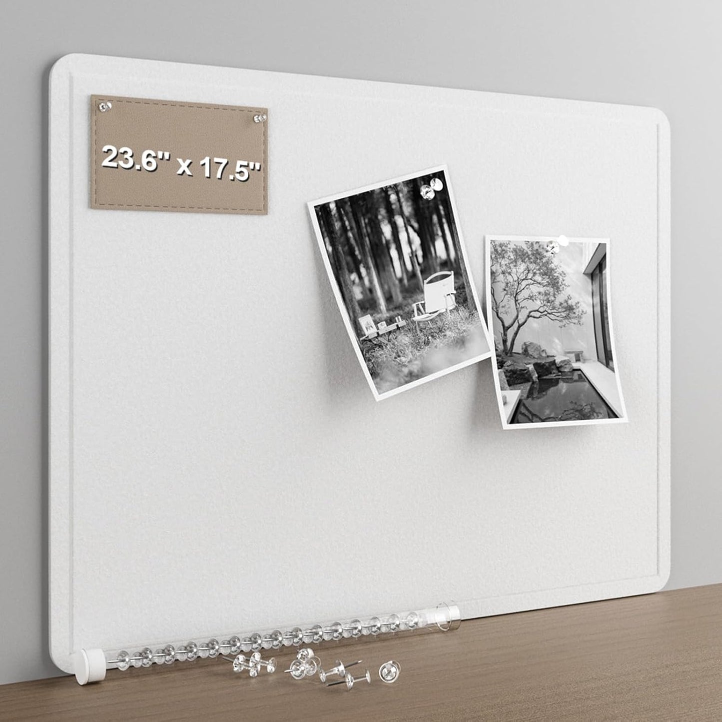 Large Felt Bulletin Board for Wall, 24"x18" Frameless Picture Board, Soft Felt Cork Board for Office, Home Planning & Office Wall Decor, Easy Install Pin Board