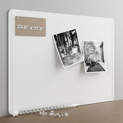 Large Felt Bulletin Board for Wall, 24"x18" Frameless Picture Board, Soft Felt Cork Board for Office, Home Planning & Office Wall Decor, Easy Install Pin Board