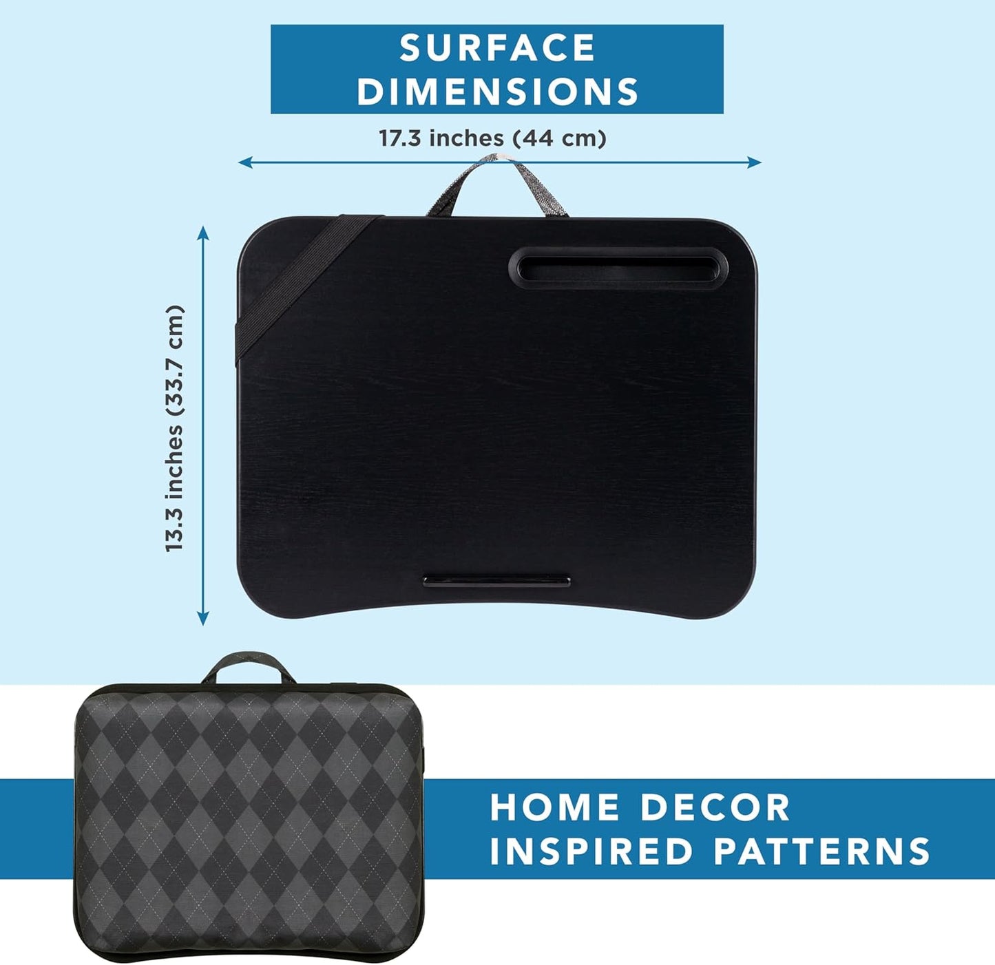 LAPGEAR Designer Lap Desk with Phone Holder and Device Ledge - Arrow Stripes - Fits up to 15.6 Inch Laptops - Style No. 45411