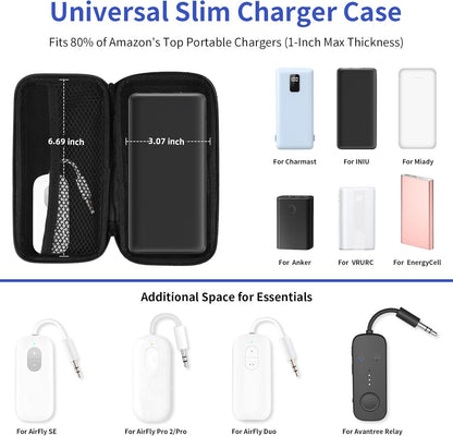 iMangoo Travel Essential Electronics Organizer Pouch Charger Case, Shockproof Dual Zipper Power Bank Cables Tech Accessories Purse, Men & Women Travel Must Have Storage Bag, 6.5x3.2x1 inch Rose Gold