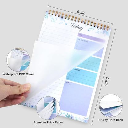 104 Pgs To Do List Notepad - Daily Planner Notepad Undated 52 Duplex-Printed Undated Sheets Tear Off, 6.5" x 9.8" Checklist Productivity Organizer with Hourly Schedule for Tasks