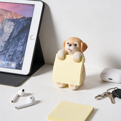 Highland Cow Pop-up Sticky Note Dispenser, Includes 1 Pad of 3x3 in Super Sticky Notes, 100 Sheets, Resin Cute Handmade Desk Holder for Office & Home-Beige