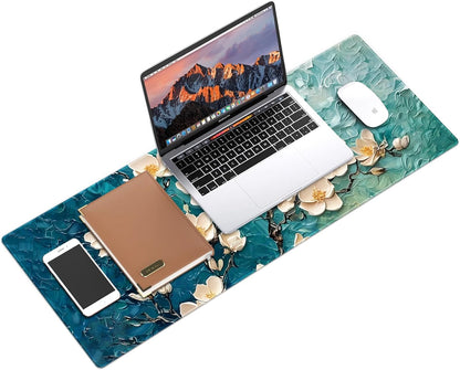 Galdas Mouse Pad For Gaming,Forest Background Pattern XXL XL Large Mouse Mat Long Extended MousePad Desk Mat Non-Slip Rubber Mice Pads Stitched Edges Thin (31.5 x 11.8 x 0.12 Inches) Tree
