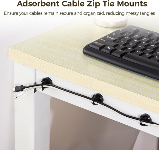 Magnetic Cable Zip Tie Mounts, 25 Pcs Magnets with 100 Pcs Cable Zip Ties, Multipurpose Magnetic Cables Holder for Cables Management, Wire Management Bases