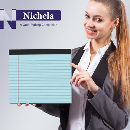 2 Pcs Note Pads 11" x 9.5" Legal Pads College Ruled Notepad Micro Perforated Writing Pads White Lined Paper 80GSM College Ruled Paper Pad of Paper 30 Sheets Notebook for School, To-Do Lists, Office