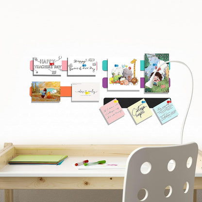 Felt Pin Board Bar Strips Bulletin Board for Bedrooms Offices Home Wall Decoration, Notice Board Self Adhesive Cork Board with 35 Push Pins for Paste Notes, Photos, Schedules