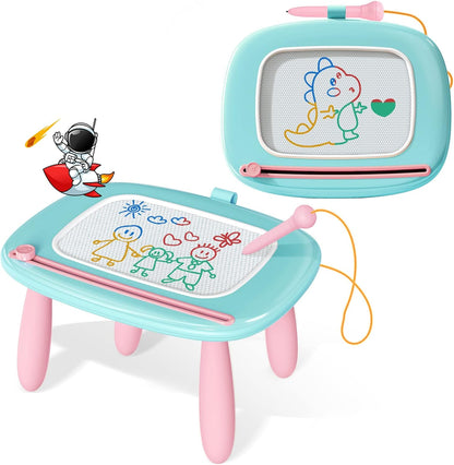 Kikidex Magnetic Drawing Board, Toddler Girl Toys for 1-3 Year Old, Doodle Board Pad Learning and Educational Toys for 1 2 3 Year Old Baby Kids Birthday Gift (Soft Pink)
