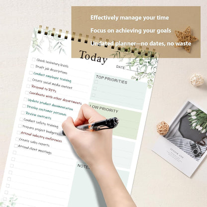 Weekly To Do List Notepad, Undated Planner with 52 Sheets (8.5''x11''), Desk Weekly Planner for Women & Man, Home School & Work