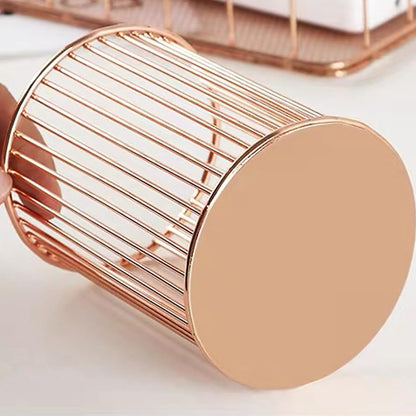 Metal Pen Holder Cup for Desk Makeup Brushes Pencil Holders Home Office Organizer Black
