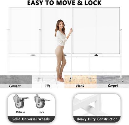 Large Whiteboard Easel with Stand, 36" x 24" Portable Standing Magnetic Dry Erase White Board, 3' x 2' Tripod Height Adjustable Flip Chart Easel for Home Office Classroom School, Silver