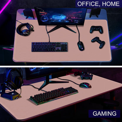 Large Gaming Mouse Pad, XXL Extended Computer Keyboard Mouse Mat with Stitched Edges, 31.5" x 15.7" Non-Slip Waterproof Rubber Base Office Big Long Mousepad for Work, Game, Office, Home, Black